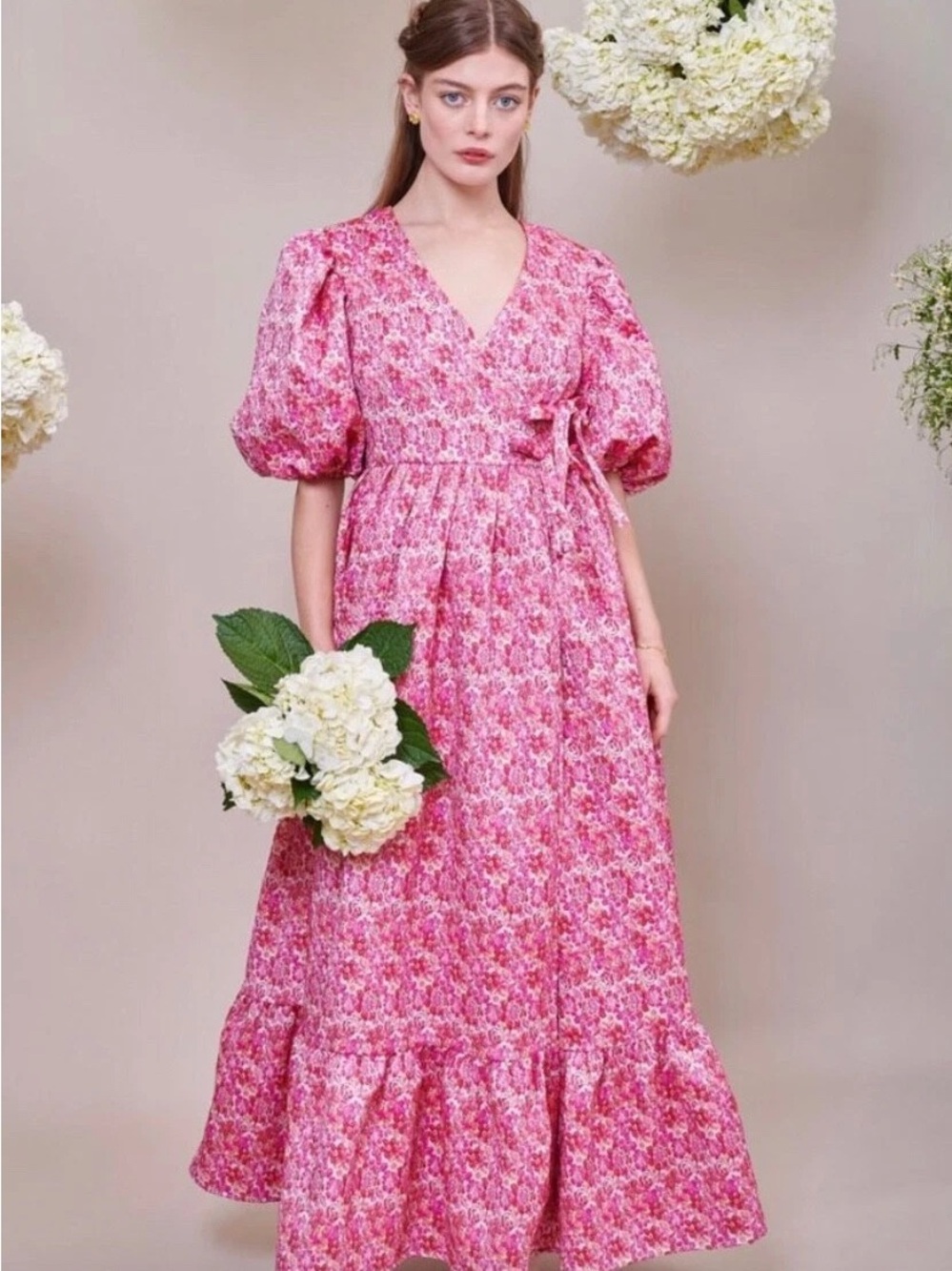 Sister Jane DREAM Bud Burst Jacquard Wrap Dress Size Small